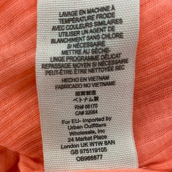 FREE PEOPLE Just A Fling Tank Top Bubble Hem Halter Coral Electric Womens Med - Picture 12 of 13